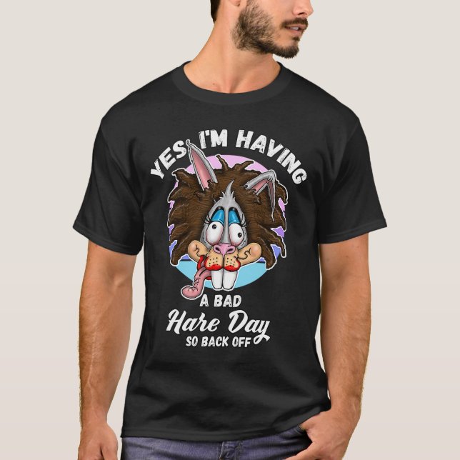 Messy Hair Donu2019t Care Bad Hair Day T Shirt (Framsida)