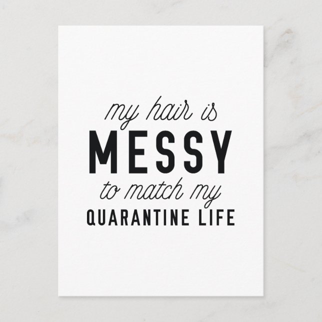 Messy Hair Quarantine Vykort (Framsida)