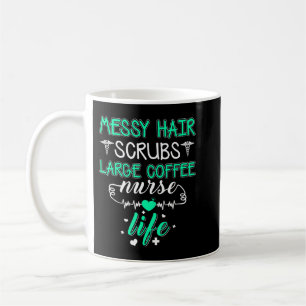 MESSY HAIR SCRUBS STORGE COFFEE NURSE LIFE Messy H Kaffemugg