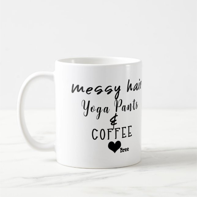 Messy Hair Yoga Byxor Coffee Personlig Chic Kaffemugg (Vänster)