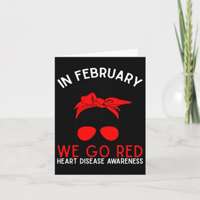Messy i februari, vi går till Awarenes Red Heart D Kort (Framsida)