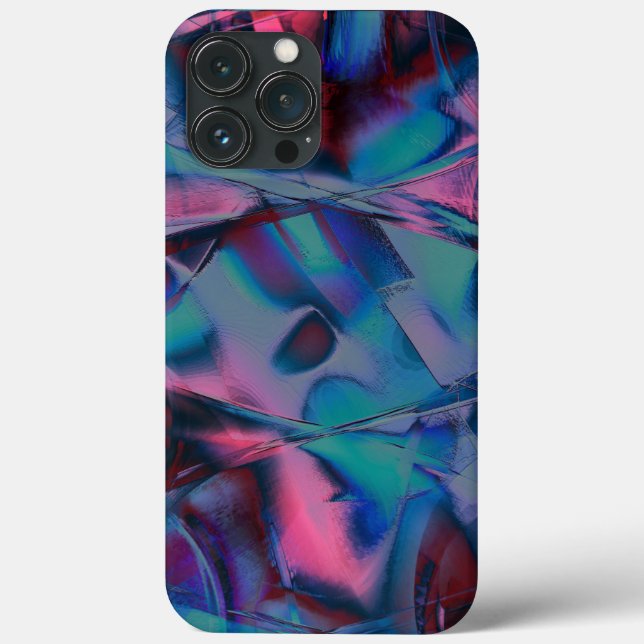 Messy kurvor polerad av ljuscyan till rosa hues (Baksida)