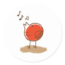 Messy Little Red Bird Singing Music