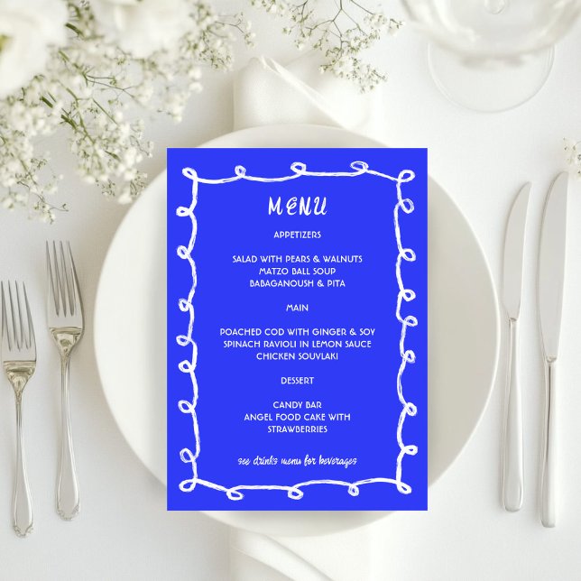 Messy Loops Hand plockade Anpassningsbar Pub Bat m Meny (Messy Loops Hand Drawn Custom Bar Bat Mitzvah Menu
)