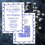 Messy Loops Hand plockade Anpassningsbar QR Pub Ba Inbjudningar<br><div class="desc">Perfekt-kort för att tillkännage ett bat mitzvah, pub mitzvah eller annat judiskt firande! Hand gjorde skitsnack ram för dig på framsidan! FULLT ANPASSADE! Klicka på "Anpassa" ovan om du vill redigera texten och lägga till länken till QR-koden. Klicka på "Redigera med verktyg" om du vill justera typsnitt, färg och placeringar...</div>