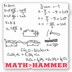 Messy math ekvation nördy math underbarare än hamm klistermärken