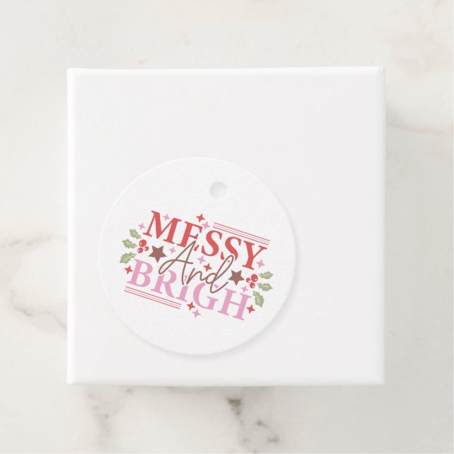 Messy och Bright jul Gåvor Etiketter (På plats)