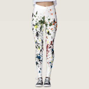 Messy Paint Splatters Modern Abstrakt för artister Leggings