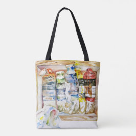 Messy Paint Tubes Artist Art Tote Bag Tygkasse