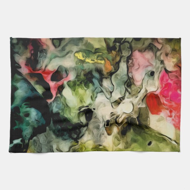 Messy Palette Coola Abstrakt Mönster Kökshandduk (Horisontell)