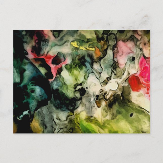 Messy Palette Coola Abstrakt Mönster Vykort (Framsida)