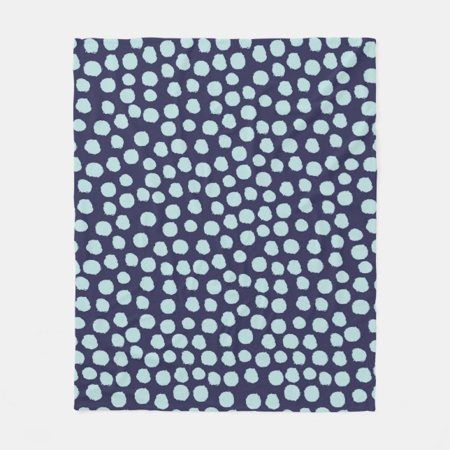 Messy polka dots, trendiget bläck mönster. fleecefilt (Framsidan)