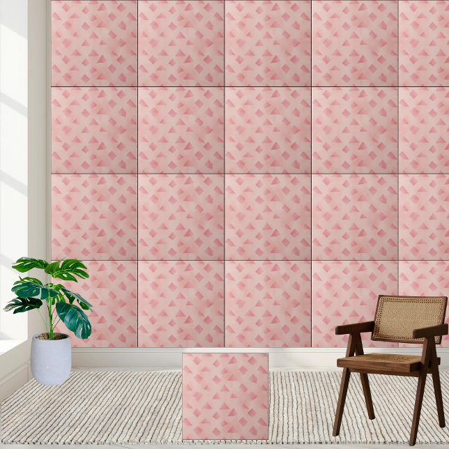 Messy Rosa Geometric Tile Mönster Kakelplatta (Messy Pink Geometric Tile Pattern)