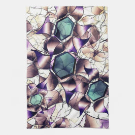 Messy virtuell blomma i övertoningar kökshandduk