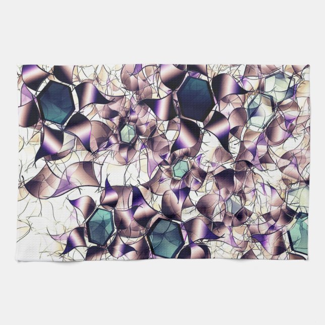 Messy virtuell blomma i övertoningar kökshandduk (Horisontell)