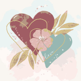 Messy Watercolor Kärlek Hearts Presentpapper