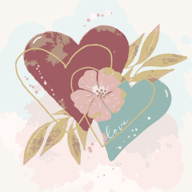 Messy Watercolor Kärlek Hearts Presentpapper (Skapare uppladdad)