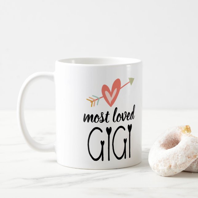 Mest älskade hjärta Gigi Kaffemugg (Med munk)
