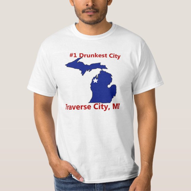 Mest berusad stad i TShirt för manar för Michigan Tee (Framsida)