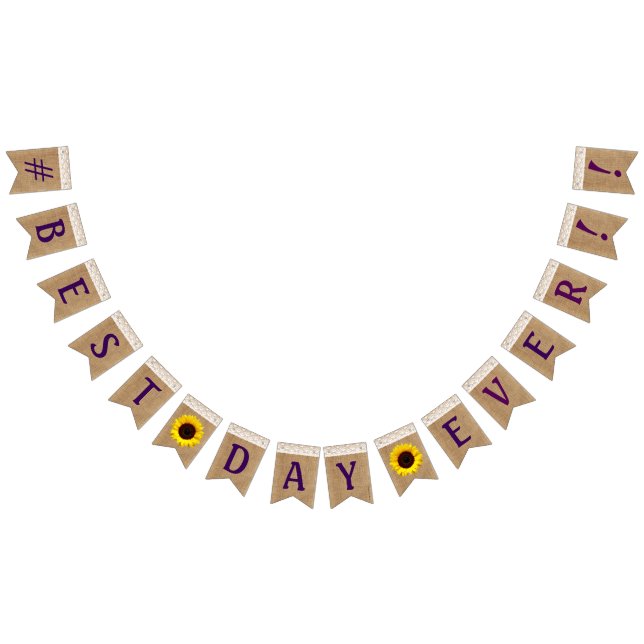 Mest #Best dag någonsin på Burlapsolros- och Vimplar (Alla)