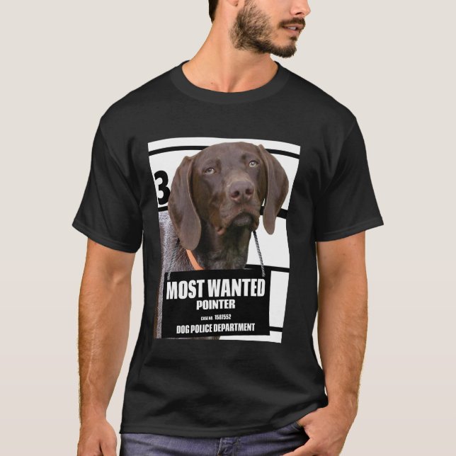 Mest eftersökt Pointer C - Söt Rolig Hund T-shirt (Framsida)