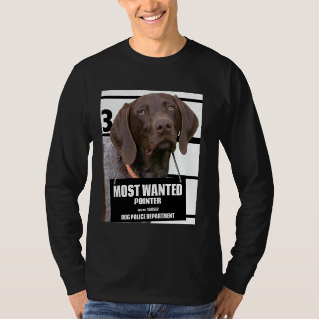 Mest eftersökt Pointer C - Söt rolig hund T-shirt (Framsida)