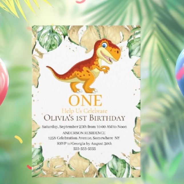 Mest Epic 1ST Dino Party Inbjudningar (Experience unforgettable moments with friends and family. Don’t miss out on the adventure )