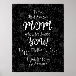 Mest Fantastisk Cutcalligraphy Black & White Poster