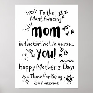 Mest Fantastisk Cute Doodle Art Poster