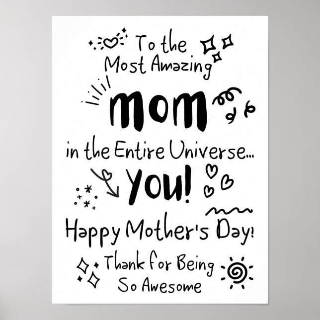 Mest Fantastisk Cute Doodle Art Poster (Framsidan)