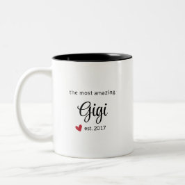 Mest Fantastisk Gigi Est Date Photo Gift Två-Tonad Mugg
