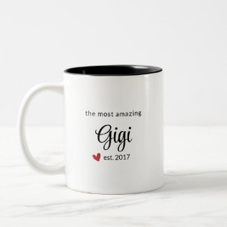 Mest Fantastisk Gigi Est Date Photo Gift Två-Tonad Mugg
