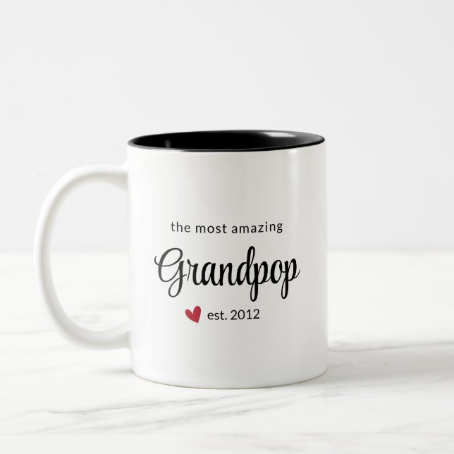 Mest Fantastisk Grandpop Est Date Foto Två-Tonad Mugg (Vänster)