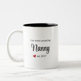 Mest Fantastisk Nanny Est Date Photo Gift Två-Tonad Mugg