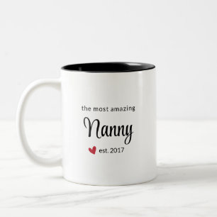 Mest Fantastisk Nanny Est Date Photo Gift Två-Tonad Mugg