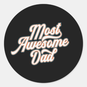 Mest Fantastisk Pappa Fars dag Sticker Runt Klistermärke