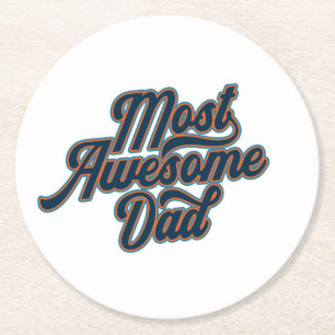 Mest Fantastisk Pappa Fars dag Underlägg Papper Rund