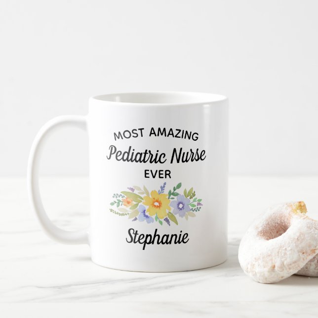 Mest Fantastisk Sjuksköterska någonsin Söt Blommig Kaffemugg (Med munk)