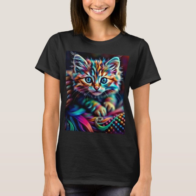 Mest färgade Kitten T Shirt (Framsida)