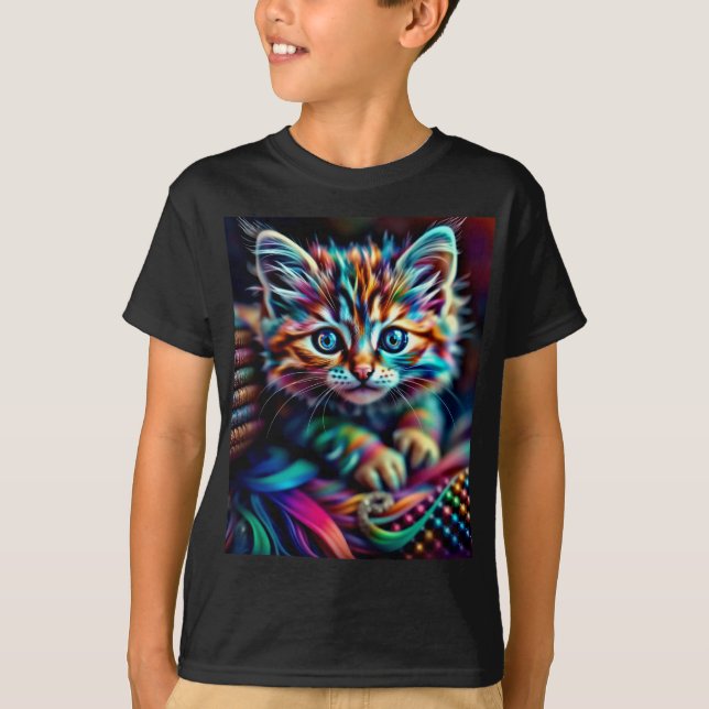 Mest färgade Kitten T Shirt (Framsida)