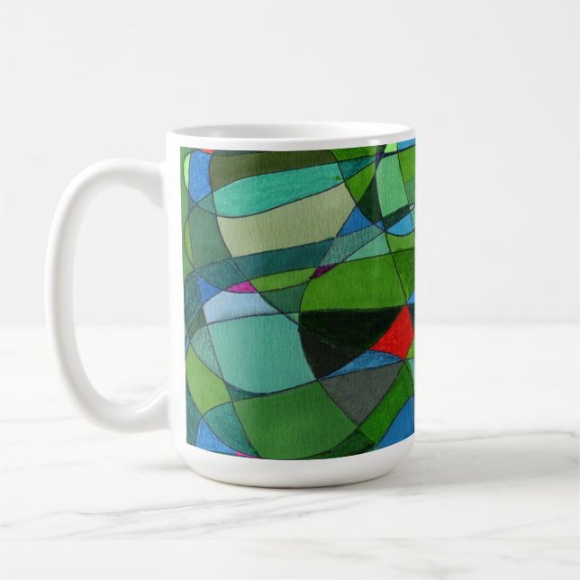 "Mest Gröntar" Abstrakt design Mugg (Vänster)