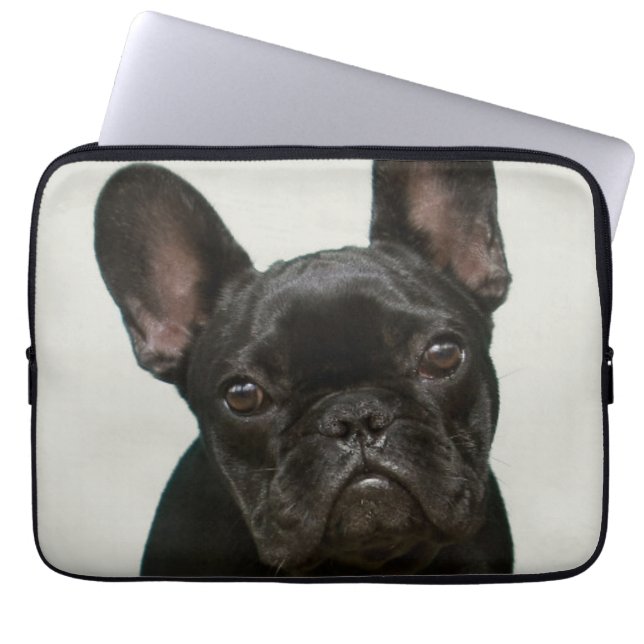 Mest gullig fransk bulldoggvalp laptop sleeve (Framsidan)