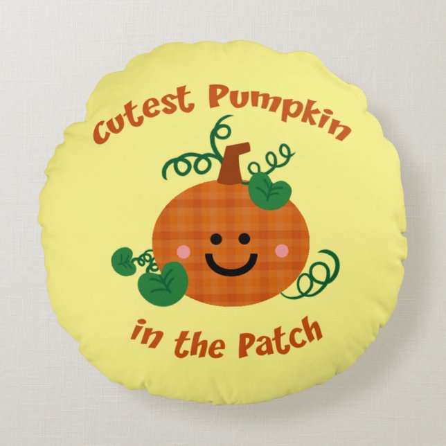 Mest gullig pumpa rund kudde (Framsidan)