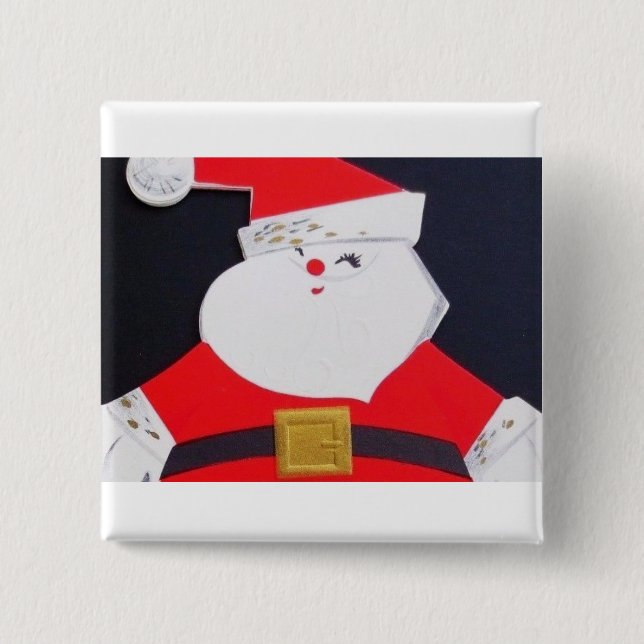 Mest härlig vintagejul Santa Knapp (Framsida)