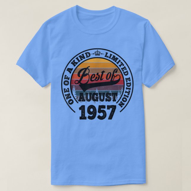 Mest i augusti 1957 65e födelsedagspresent i 65 år t shirt (Design framsida)