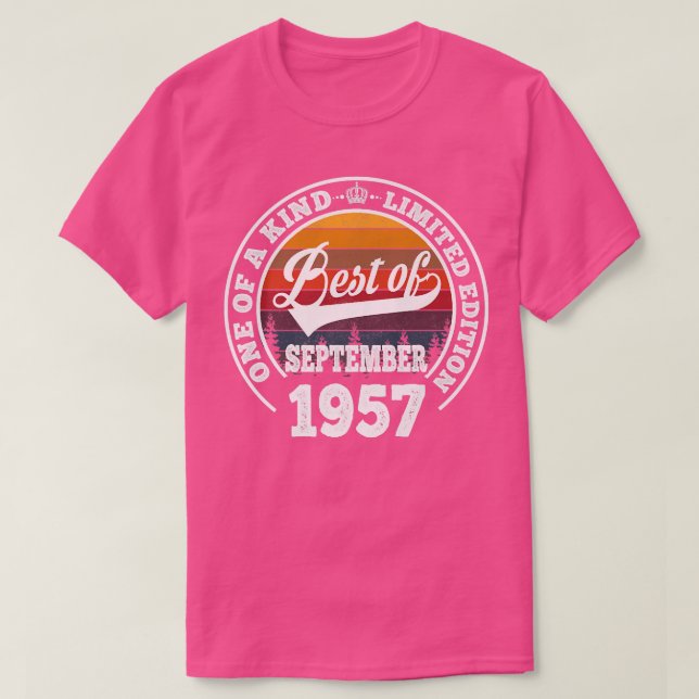 Mest i september 1957 65e födelsedag för 65 år t shirt (Design framsida)