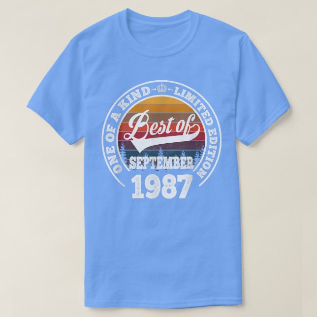Mest i september 1987 35e födelsedag för 35 år t shirt (Design framsida)