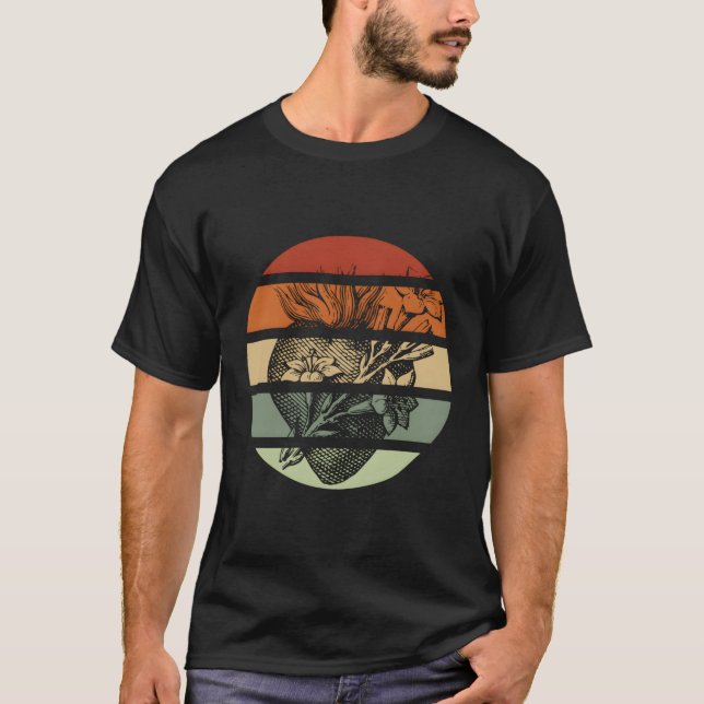 Mest kasthjärta i St Joseph Retro Sunset Cathol T Shirt (Framsida)