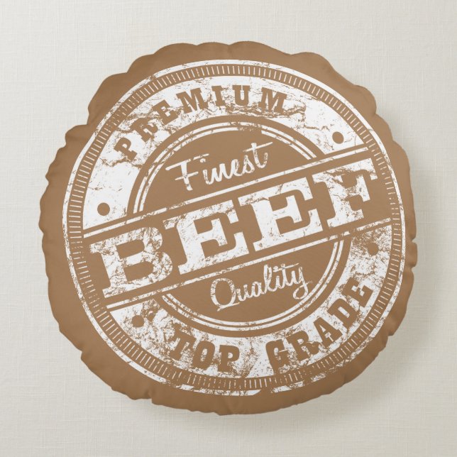 Mest Klass-nötkött - Mörk Färg Rund Kudde (Framsidan)