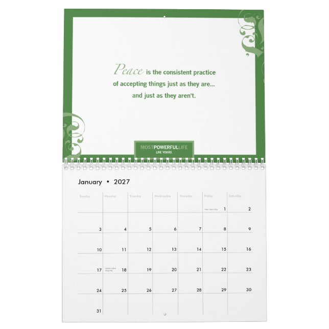 Mest kraftig kalender "för år" 2011 (Jan 2027)